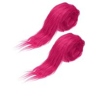 PATIKIL Plush Faux Fur Fabric Precut Strips, 2 Pcs 59 x 2 Inch Fluffy Faux Fur Ribbon Artificial Craft Fur for DIY Crafts Christmas Halloween Gnome Beard, Rose Red
