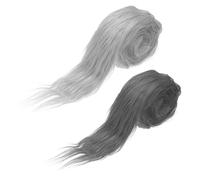 PATIKIL Plush Faux Fur Fabric Precut Strips, 2 Pcs 59 x 2 Inch Fluffy Faux Fur Ribbon Artificial Craft Fur for DIY Crafts Christmas Halloween Gnome Beard, Grey/Light Grey