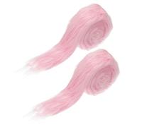 PATIKIL Plush Faux Fur Fabric Precut Strips, 2 Pcs 59 x 2 Inch Fluffy Faux Fur Ribbon Artificial Craft Fur for DIY Crafts Christmas Halloween Gnome Beard, Light Pink