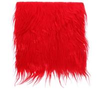 PATIKIL Plush Faux Fur Fabric Square, 10" x 10" Fluffy Faux Fur Patches Cuts for DIY Crafts Christmas Halloween Gnome Beard, Red