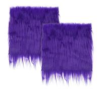 PATIKIL Plush Faux Fur Fabric Square, 2 Pcs 10" x 10" Fluffy Faux Fur Patches Cuts for DIY Crafts Christmas Halloween Gnome Beard, Purple