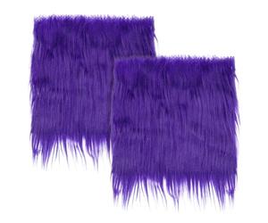 PATIKIL Plush Faux Fur Fabric Square, 2 Pcs 10" x 10" Fluffy Faux Fur Patches Cuts for DIY Crafts Christmas Halloween Gnome Beard, Purple