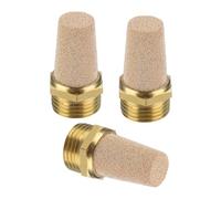 PATIKIL Pneumatic Muffler NPT 1/2, 3 Pack Sintered Bronze Brass Air Compressor Exhaust Muffler Filters Air Solenoid Valve Muffler Fitting for Automation Pneumatic Equipment, Golden