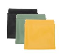 PATIKIL Pocket Cosmetic Bag, 3Pcs 5x5 Waterproof Mini PU Leather Makeup Bag Coin Pouch No Zipper Self-Closing Portable Squeeze Makeup Pouch for Travel Toiletry, Black, Green, Yellow