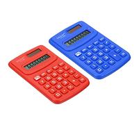 PATIKIL Pocket Size Mini Calculator, 1 Set 8 Digit LCD Display Battery Power Handheld Calculator Small 4 Function Calculator for Office, Red/Blue