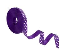 PATIKIL Polka Dots Grosgrain Ribbon 3/8 Inch, 10 Yard Spool Fabric Ribbons for Gift Wrapping Wedding Party Decorations DIY Crafts, Dark Purple