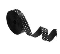 PATIKIL Polka Dots Grosgrain Ribbon 5/8 Inch, 10 Yard Spool Fabric Ribbons for Gift Wrapping Wedding Party Decorations DIY Crafts, Black