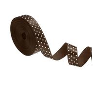 PATIKIL Polka Dots Grosgrain Ribbon 5/8 Inch, 10 Yard Spool Fabric Ribbons for Gift Wrapping Wedding Party Decorations DIY Crafts, Coffee
