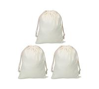 PATIKIL Polyester Cotton Reusable Drawstring Bags, 12 x16 Inch 3 Pack Multipurpose Washable Cotton Dust Bags, Luggage Organizer, Travel Essentials Storage Pouch, Cream