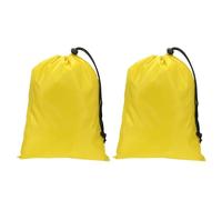 PATIKIL Polyester Laundry Bag, 2 Pack 12"x9" Heavy Duty Travel Bag with Drawstring Tear Resistant Dirty Clothes Storage for Traveling Camping College Dorm, Yellow
