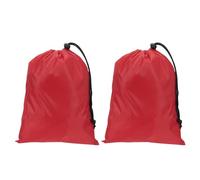 PATIKIL Polyester Laundry Bag, 2 Pack 16"x12" Heavy Duty Travel Bag with Drawstring Tear Resistant Dirty Clothes Storage for Traveling Camping College Dorm, Red