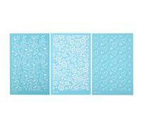 PATIKIL Polymer Clay Silk Screen,3pcs Silk Screen Stencils Reusable 3 Patterns Cute 5.9x3.5 inch for Polymer Clay Christmas Jewelry Making, Heart, Star