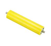 PATIKIL Polyurethane Coated Conveyor Roller 2.4" Diameter 10" Length, Stainless Steel Transmission Replacement Part Galvanized End, Yellow