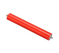 PATIKIL Polyurethane Coated Conveyor Roller 2.4" Diameter 16" Length, Stainless Steel Transmission Replacement Part Galvanized End, Red