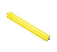 PATIKIL Polyurethane Coated Conveyor Roller 2.4" Diameter 16" Length, Stainless Steel Transmission Replacement Part Galvanized End, Yellow