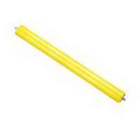 PATIKIL Polyurethane Coated Conveyor Roller 2.4" Diameter 24" Length, Stainless Steel Transmission Replacement Part Galvanized End, Yellow