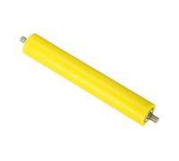PATIKIL Polyurethane Coated Conveyor Roller 2" Diameter 12" Length, Stainless Steel Transmission Replacement Part Galvanized End, Yellow