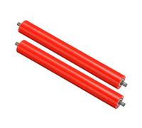 PATIKIL Polyurethane Coated Conveyor Roller 2" Diameter 16" Length, 2 Pack Stainless Steel Transmission Replacement Part Galvanized End, Red