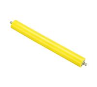 PATIKIL Polyurethane Coated Conveyor Roller 2" Diameter 16" Length, Stainless Steel Transmission Replacement Part Galvanized End, Yellow