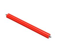 PATIKIL Polyurethane Coated Conveyor Roller 2" Diameter 20" Length, Stainless Steel Transmission Replacement Part Galvanized End, Red