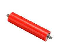 PATIKIL Polyurethane Coated Conveyor Roller 2" Diameter 8" Length, Stainless Steel Transmission Replacement Part Galvanized End, Red