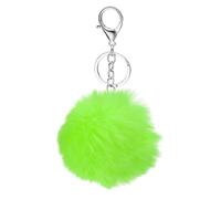 PATIKIL Pom Pom Keychain, 8 cm Soft Cute Fluffy Ball Key Ring with Lobster Clasp Artificial Rabbit Fur Ball Keychains for Women Handbags Purse Charm, Light Green