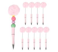 PATIKIL Pompom Ballpoint Pens, Fluffy Ball Pens Pom Pom Plastic Cute Beaded Pen for DIY Gift Writing Office Supplies - 10 Pcs (Light Pink)