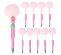 PATIKIL Pompom Ballpoint Pens, Fluffy Ball Pens Pom Pom Plastic Cute Beaded Pen for DIY Gift Writing Office Supplies - 10 Pcs (Pink)