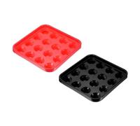 PATIKIL Pool Ball Tray, 2 Pack Billiard Ball Holder Snooker Ball Storage Tray Tool Pool Table Accessory for 16 Balls, Black/Red