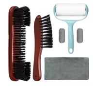 PATIKIL Pool Table Cleaning Brush 7 Set, Billiard Felt Cleaner Accessory with 2 Wooden Pool Brush, Cleaning Cloth, Sticky Lint Roller, Spare Core, Ferrule Polish Cloth, Wine Red