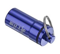 PATIKIL Portable Dart Accessories Storage Box, Aluminum Dart Soft Tips Storage Case Holder with Keyring for Flight Protectors, O-Rings, Blue