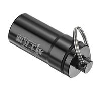 PATIKIL Portable Dart Accessories Storage Box, Aluminum Dart Soft Tips Storage Case Holder with Keyring for Flight Protectors, O-Rings, Black