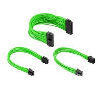 PATIKIL Power Supply Extension Cable Kit 30cm 18AWG, 1 Set ATX 24-P+8-P+PCI-E 8-P(4+4) PSU Cable Extension Sleeved Kit for PSU to Motherboard GPU, Green Black