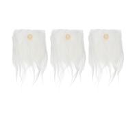 PATIKIL Pre-Cut Gnome Beard, 3 Pcs Fluffy Faux Fur Fabric Handmade Beard with Wood Balls for Gnome Nose DIY Crafts Christmas Halloween Easter, White, 7.5 x 4 Inch
