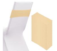 PATIKIL Premium Spandex Chair Sashes Bows, 25 Pcs Elastic Stretch Chair Cover Band Ties with Slider Buckle for Birthday Party Banquet Wedding Decoration, Champagne