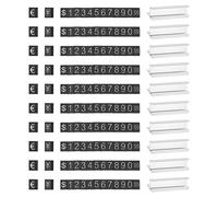 PATIKIL Price Cube Display Price Blocks Adjustable Removable Number Price Stand Silver Tone Counter Price Display for Retail Gold Tone on Black, Ten Thousand Digit, 10 Set
