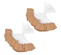 PATIKIL Price Tags with String Attached, 200 Pcs Kraft Paper Writable Blank Gift Jewelry Tags Marking Hang Tags for Labeling Clothing Pricing Garage Yard Sale, 0.98 x 0.59 Inch