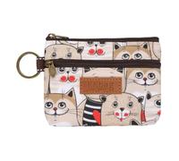 PATIKIL Printed Cartoon Coin Purse with Zipper and Keyring, Waterproof Wallet Small Coin Purse Cute Change Pouch for Women Mini Storage Bag for Phone Cards Keys Cosmetic (Gray)