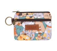 PATIKIL Printed Cartoon Coin Purse with Zipper and Keyring, Waterproof Wallet Small Coin Purse Cute Change Pouch for Women Mini Storage Bag for Phone Cards Keys Cosmetic (Green)