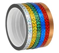 PATIKIL Prism Tape 0.4 Inch x 55 Yards, 6 Pack Holographic Metalized Reflective Self Adhesive for DIY Art Craft Wrapping Wall Decoration, Multicolored