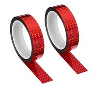 PATIKIL Prism Tape 25mm x 50m, 2 Pack Holographic Metalized Reflective Self Adhesive for DIY Art Craft Wrapping Wall Decoration, Red
