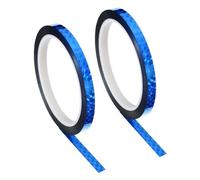 PATIKIL Prism Tape 8mm x 50m, 2 Pack Holographic Metalized Reflective Self Adhesive for DIY Art Craft Wrapping Wall Decoration, Blue