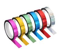 PATIKIL Prism Tape Set 20mm x 50m, 6 Pack Holographic Metalized Reflective Self Adhesive for DIY Art Craft Wrapping Wall Decoration, Assorted Color