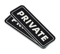PATIKIL Private Door Sign, 2 Pack Acrylic 6"x2" Self Adhesive Privacy Sticker Easy Installation for Office Home Business Hotel, Black