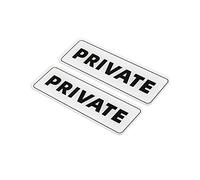 PATIKIL Private Sign, Acrylic 6"x2" Self Adhesive Door Sticker Wall Mounting Sign for Office Business Hotel, White 2 Pack