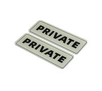 PATIKIL Private Sign, Acrylic 6"x2" Self Adhesive Door Sticker Wall Mounting Sign for Office Business Hotel, Silver 2 Pack