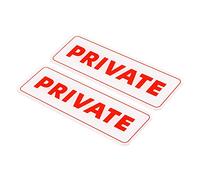 PATIKIL Private Sign, Acrylic 9"x3" Self Adhesive Door Sticker Label Wall Mounting Sign for Office Business Hotel, White 2 Pack