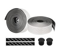 PATIKIL PU EVA Bike Handlebar Tape, 1 Pair Soft Bicycle Bar Tape Anti-Slip with End Plugs & Adhesive Backs for Road Cycling Folding, White