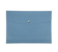 PATIKIL PU Leather A4 File Folder, Document Holder Envelope Waterproof Litchi Texture Filing Organizer Portfolio Folder Case with Magnetic Snap Closure for Home Office, Sky Blue
