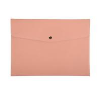PATIKIL PU Leather A4 File Folder, Document Holder Envelope Waterproof Litchi Texture Filing Organizer Portfolio Folder Case with Magnetic Snap Closure for Home Office, Pink